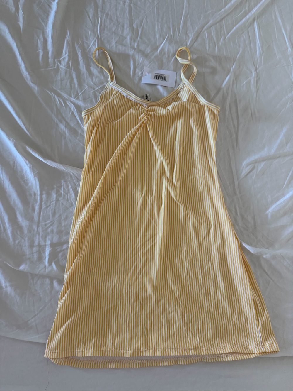 Yellow Striped Mini Slip Dress